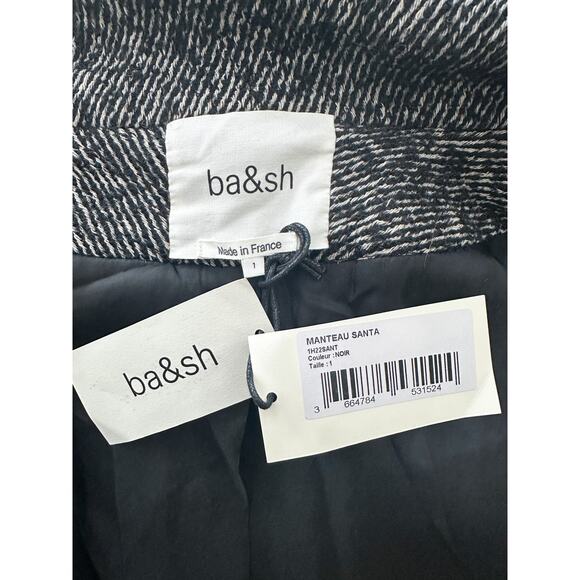 ba&sh Black Santa Twill Wool Blend Lady Coat Size Small - Picture 10 of 12